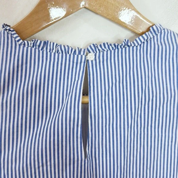 J Crew Factory Striped sleeveless tiered mini dress in cotton poplin size 6 - Picture 8 of 12